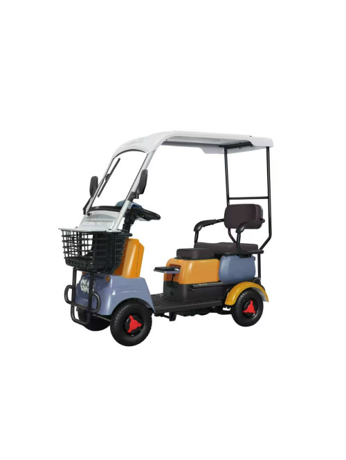 Four-Wheeled Electric Mobility Scooter With Roof