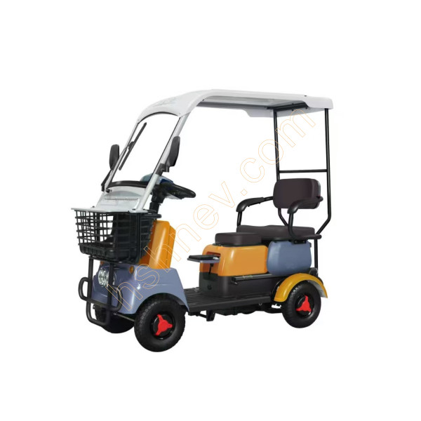 Four-Wheeled Electric Mobility Scooter With Roof