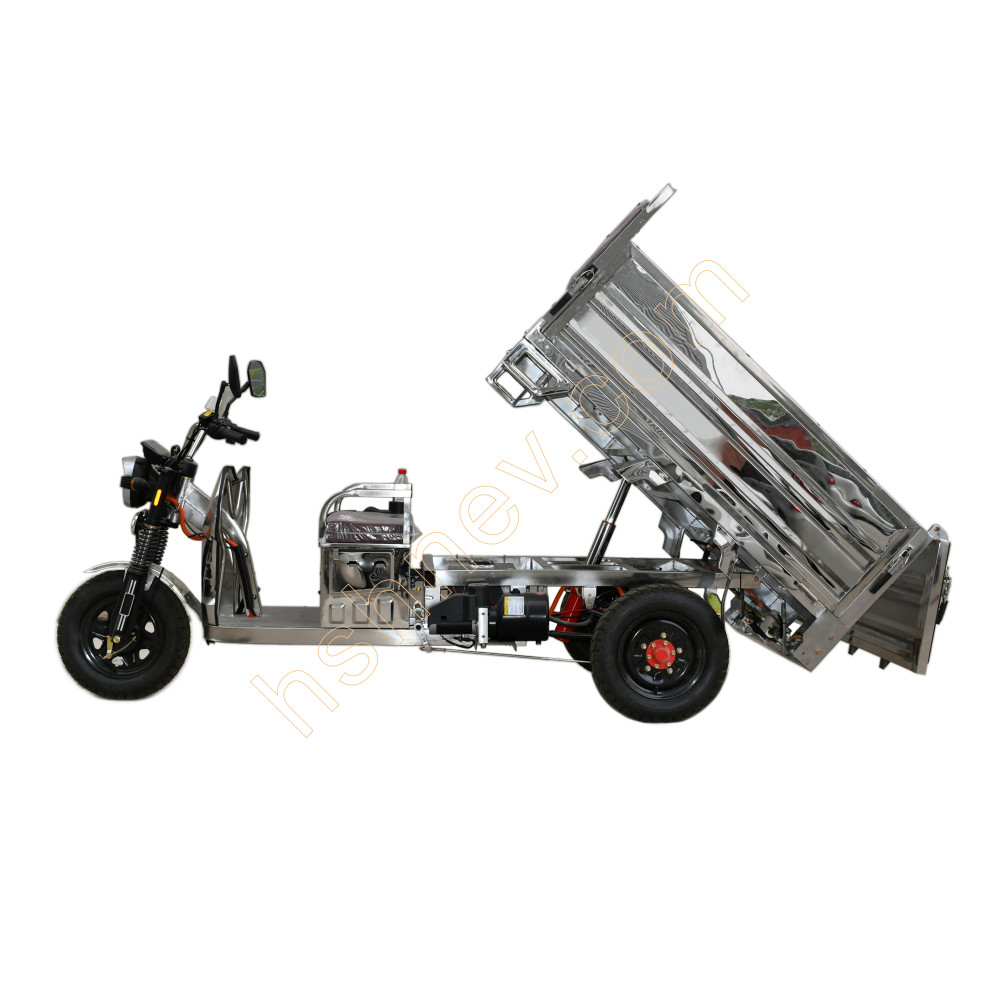 1.6M Electric Stainless Steel Tricycle with Cargo